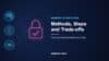 Biometric authentication methods: fingerprint, face and iris unlocking a padlock