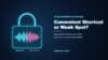 Voice biometrics in banking: a padlock with a voice waveform, half glowing teal for convenience and half cracked pink for risk